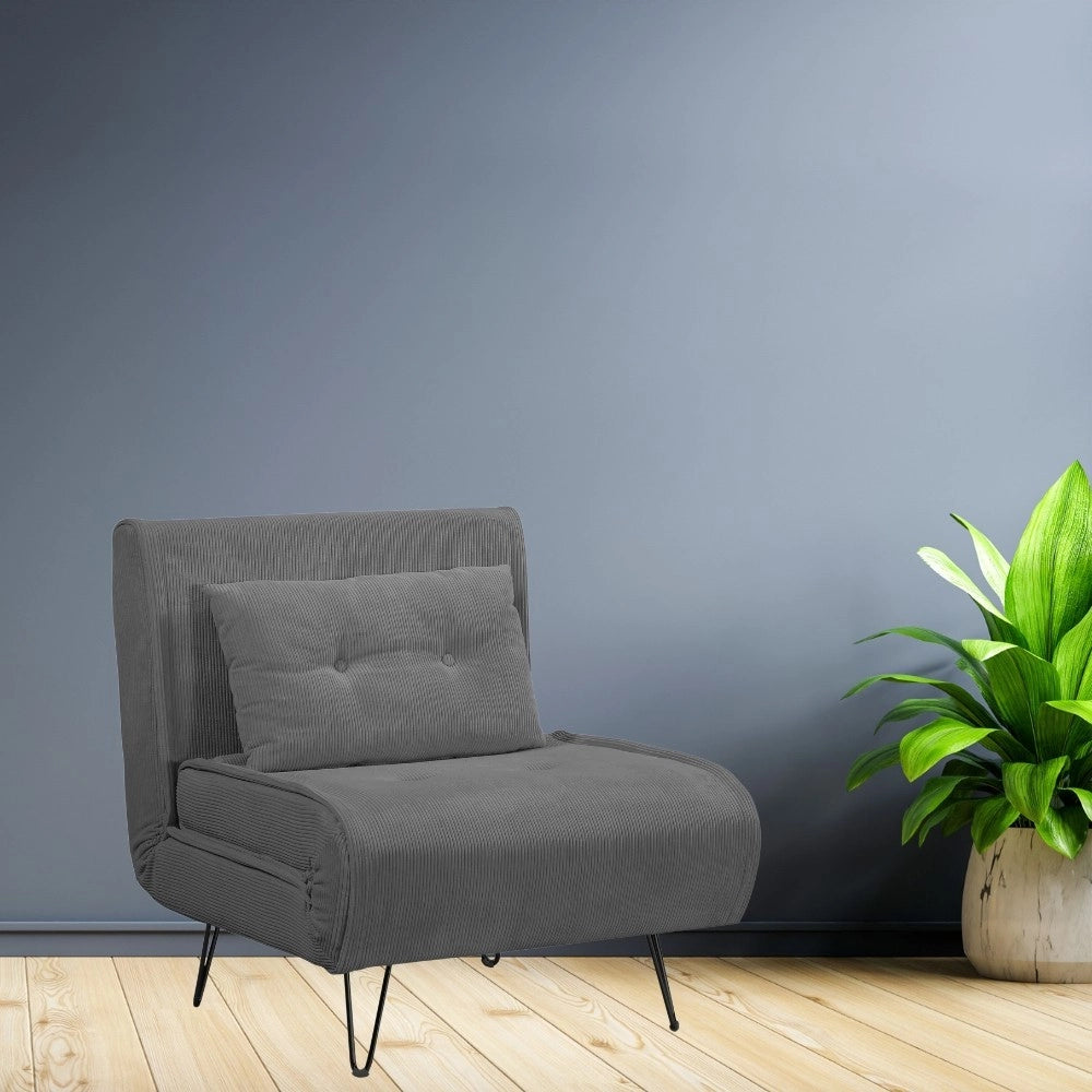 Poltrona letto Quarzo senza braccioli colore grigio scuro