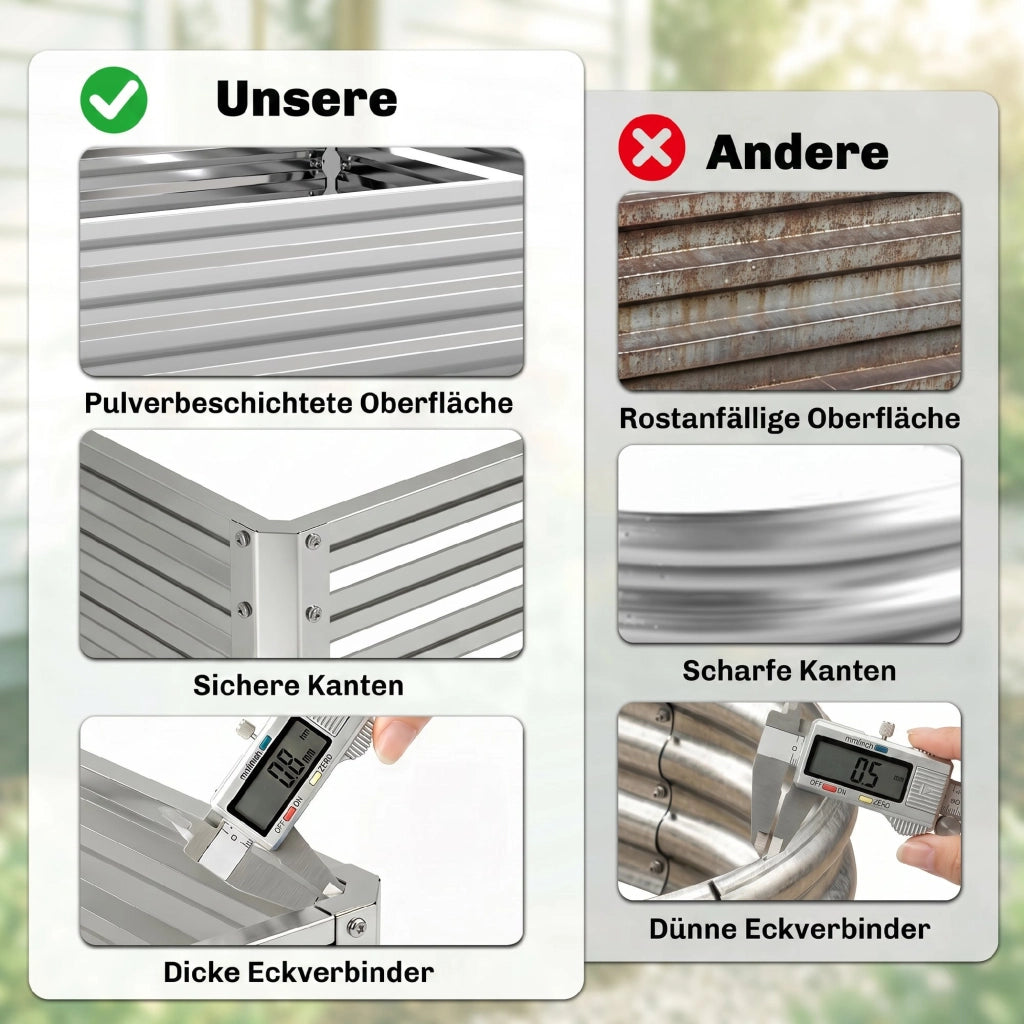 Cassa per piantagione ¨C zephmum ¨C grigio 120x120x30 cm