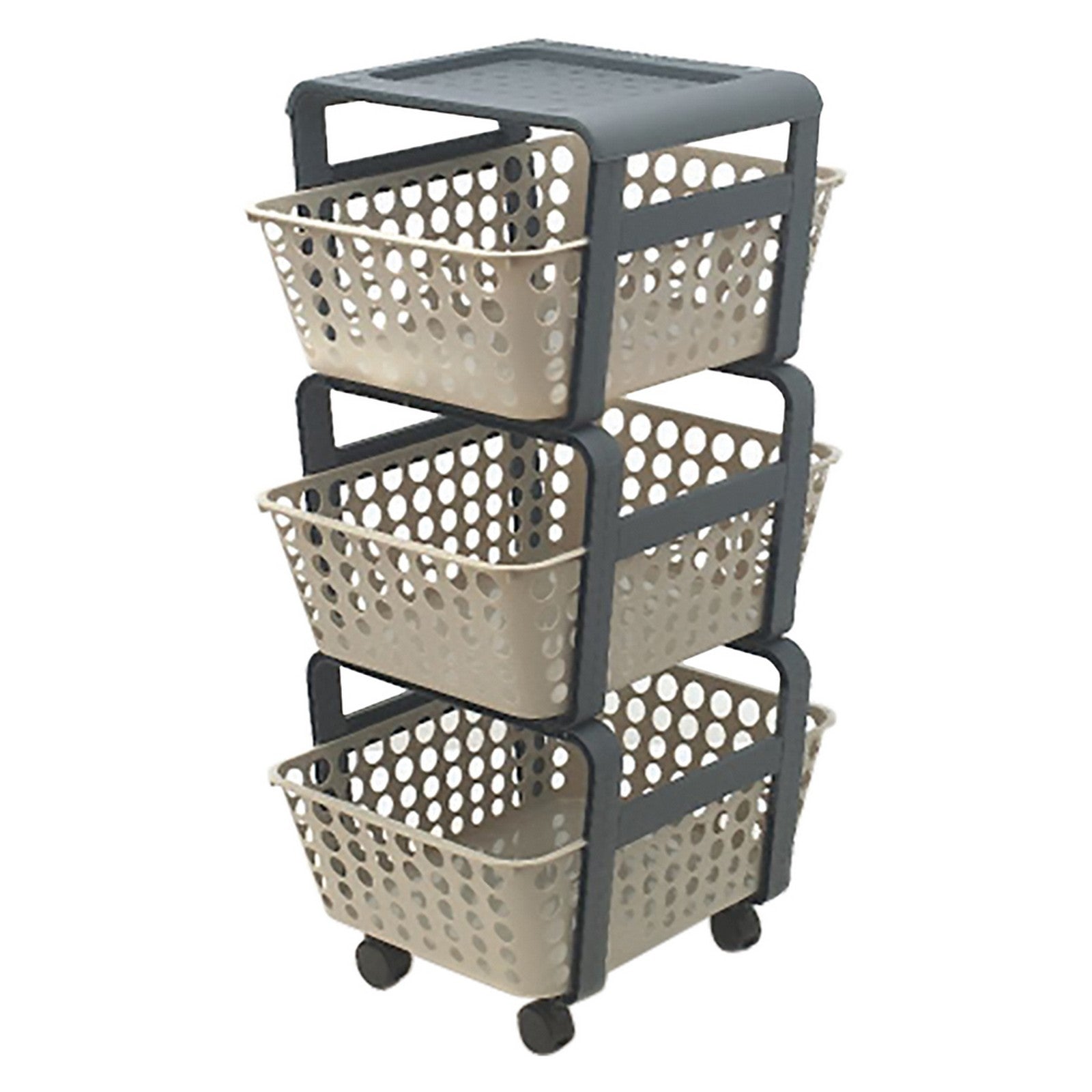 carrello da cucina con cestelli 'modula' colore tortora - cm 41,5 x 29 x h.75 cod:ferx.8035440nlm
