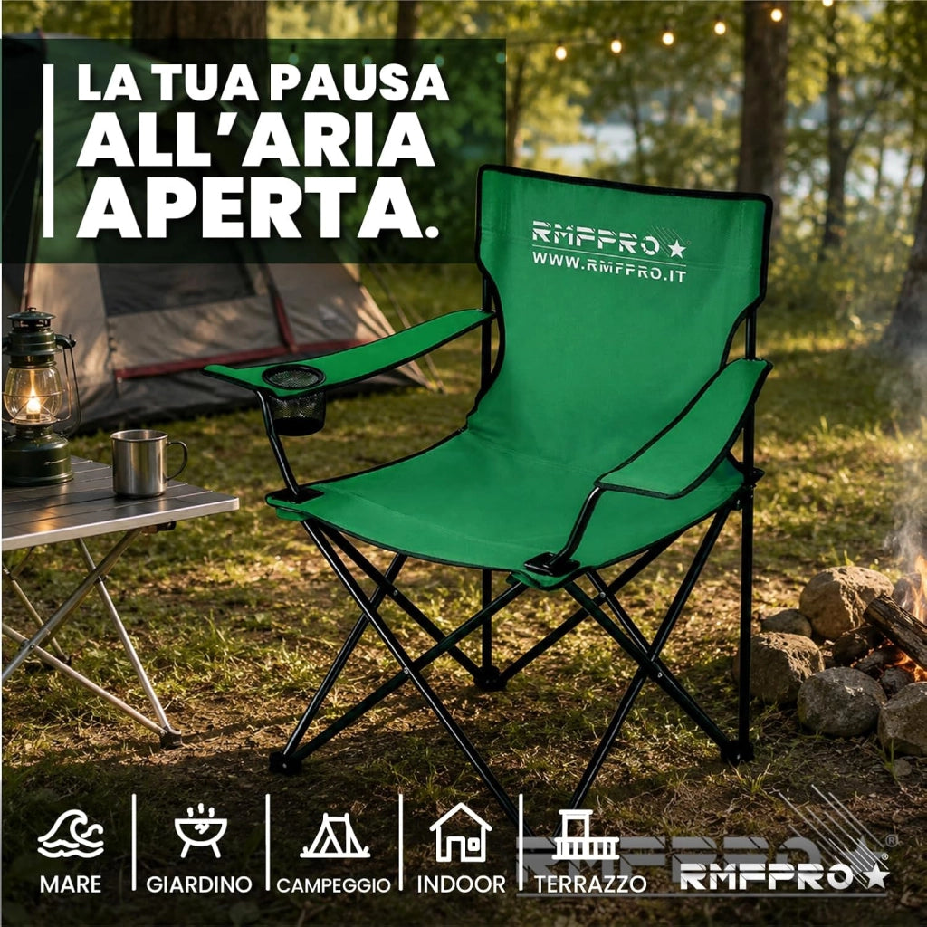 RMF PRO SET 4 SEDIE DA CAMPEGGIO VERDE