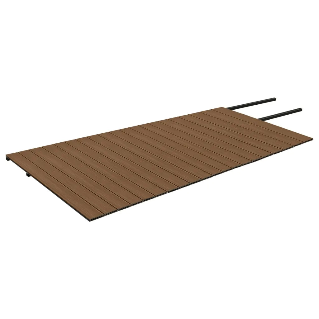 Listoni Decking WPC con Accessori Marroni e Grigi 40 mÂ² 2,2 m