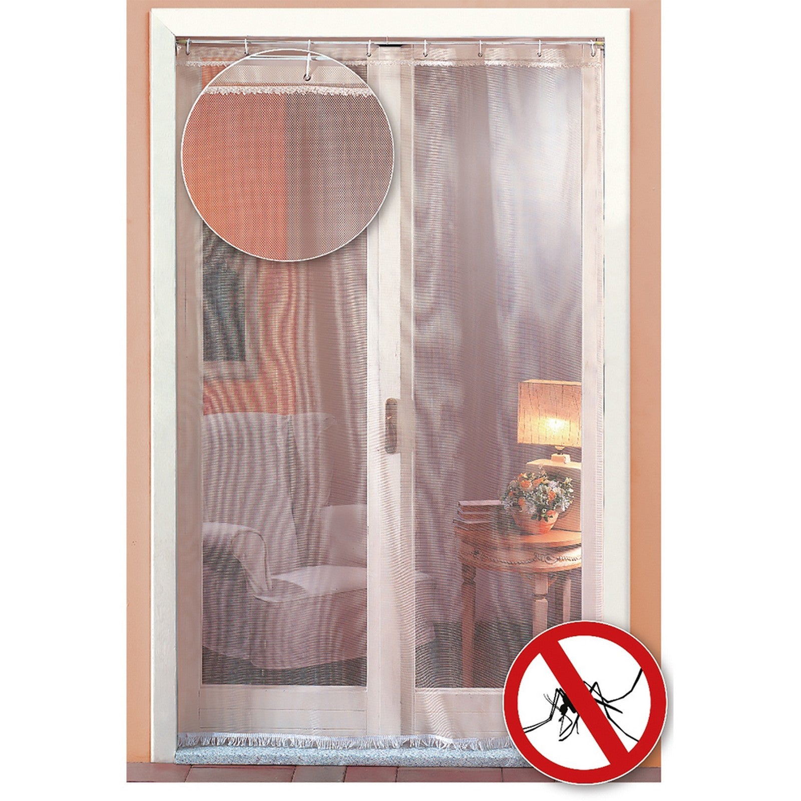 tenda zanzariera con anelli 'moschito' bianca cod:ferx.3143910nlm