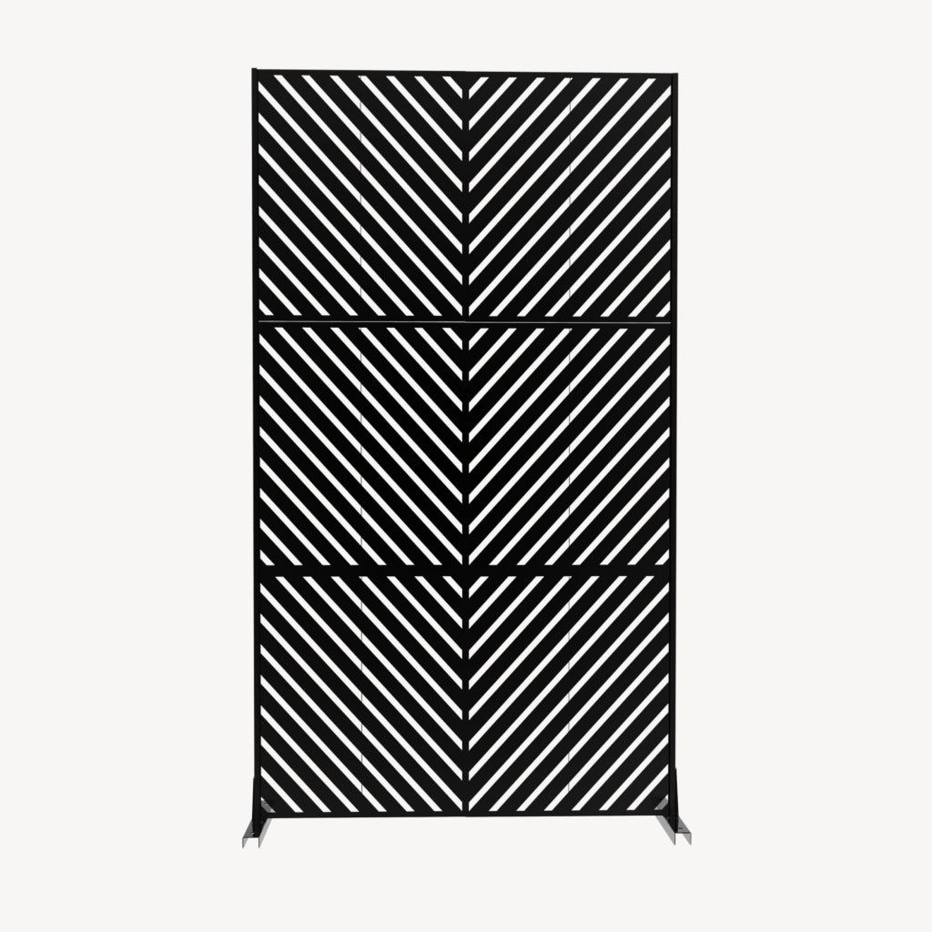 Pannello Divisorio Kekan con Struttura Decorativa in Acciaio 180 x 90 cm - Nero casa.pro