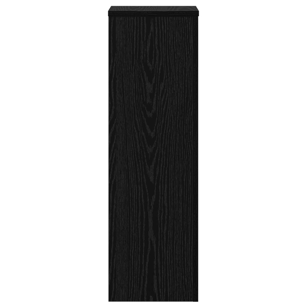 Portapiante 2 pezzi in rovere nero 25x25x80 cm in legno ingegnerizzato