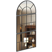 Specchio da parete ad arco ¨C zephmum ¨C 3 pezzi cornice metallo 76x43 cm nero