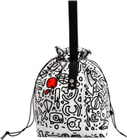 Borsa da picnic 9L in cotone con cordoncino, borsa da pranzo portatile, piccola borsa da picnic pieghevole per studenti, ufficio, donne, uomini, bambini, ragazzi, signore