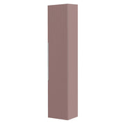 Pensile bagno sospeso 150 cm rosa cannettato con anta e ripiani Zena