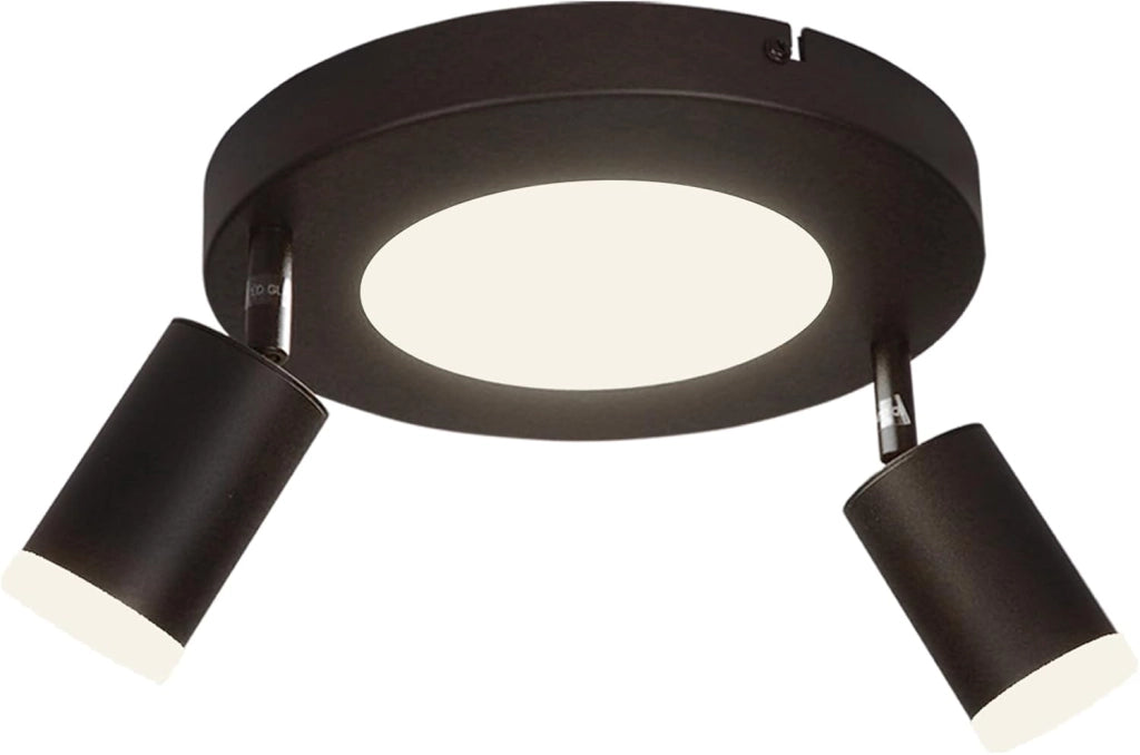 ZMH Faretto da soffitto 2 fiamme nero 3000K faretto da soffitto lampada da camera da letto per corridoio