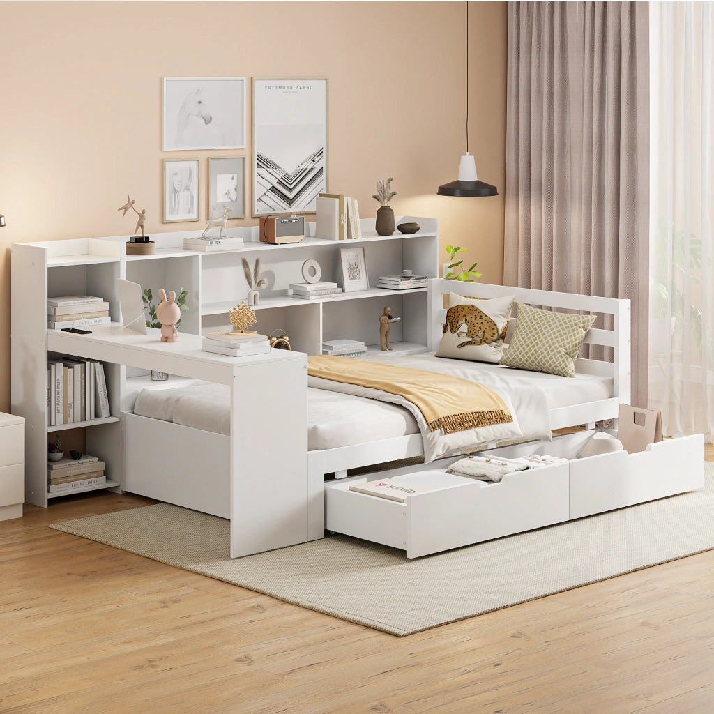 Letto sofa multifunzione legno bianco 90x200 cm