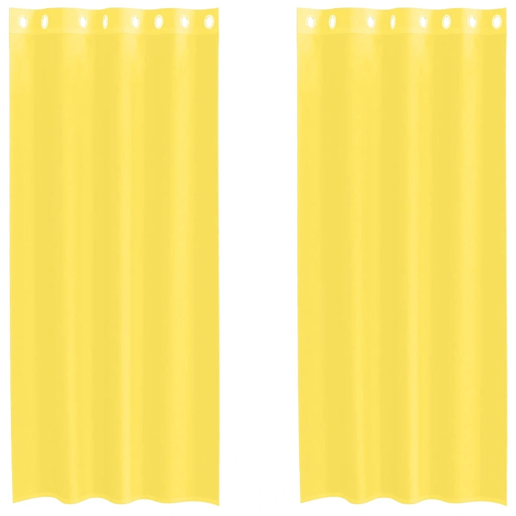 vidaXL Tende in Voile con Occhielli 2 pz Giallo