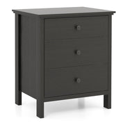Comodino con 3 cassetti 56 x 45 x 66 cm ampio spazio di archiviazione design moderno in MDF nero 20_0014021