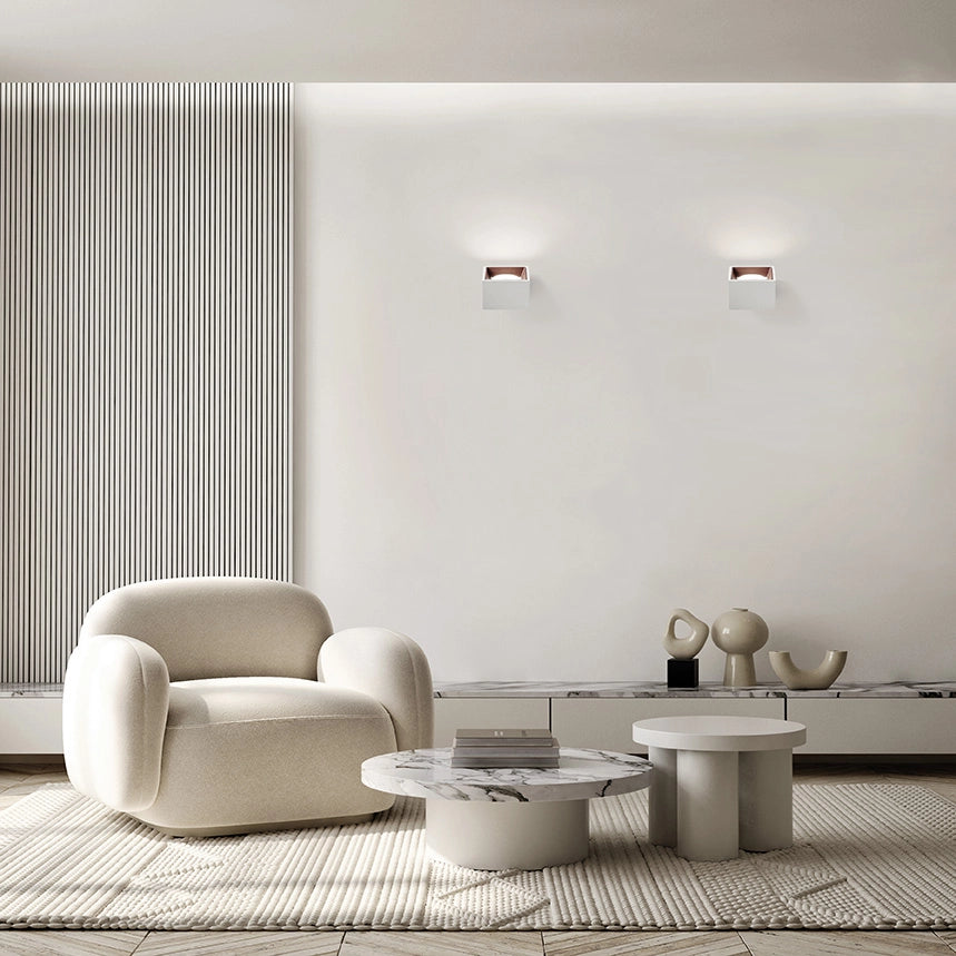 NASSO applique da Parete 1 Luce attacco GX53 Quadrata rame in gesso e alluminio 60°