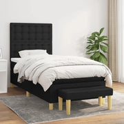 Giroletto a Molle con Materasso Nero 90x200 cm in Tessuto 3137447