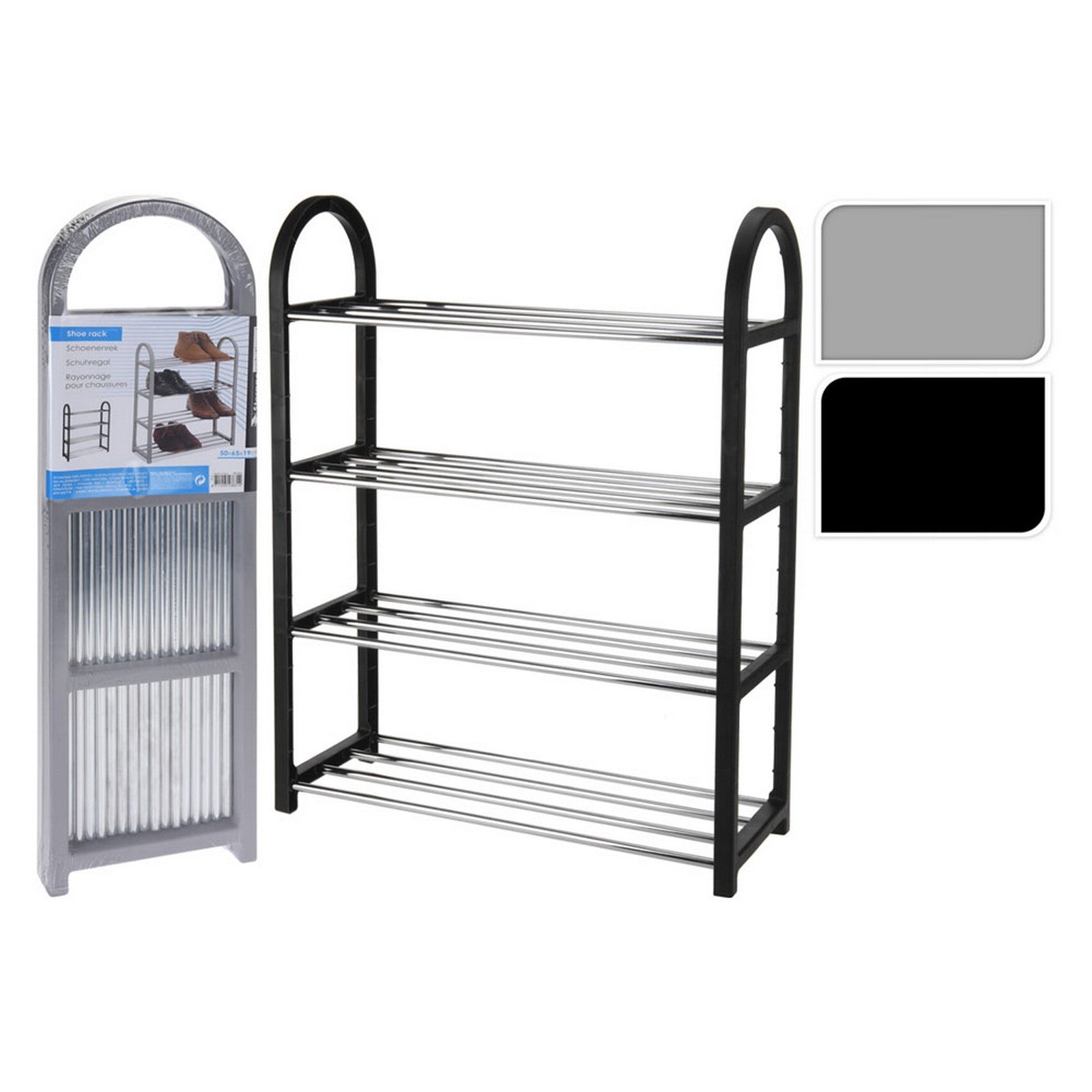 scarpiera a ripiani cm 50 x 19 x h.65 - 4 livelli cod:ferx.8049860nlm