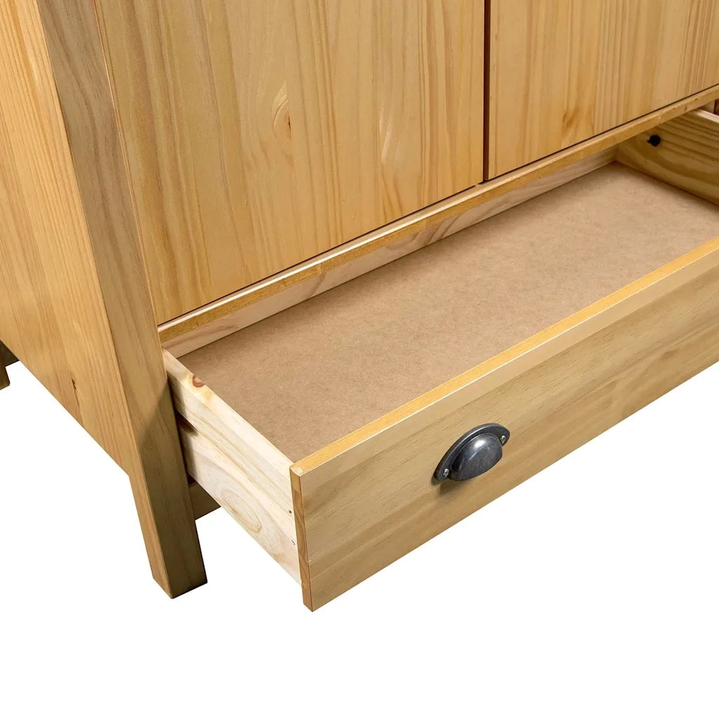Armadio a 3 Ante Hill 127x50x170cm Legno Massello di Pino 288951