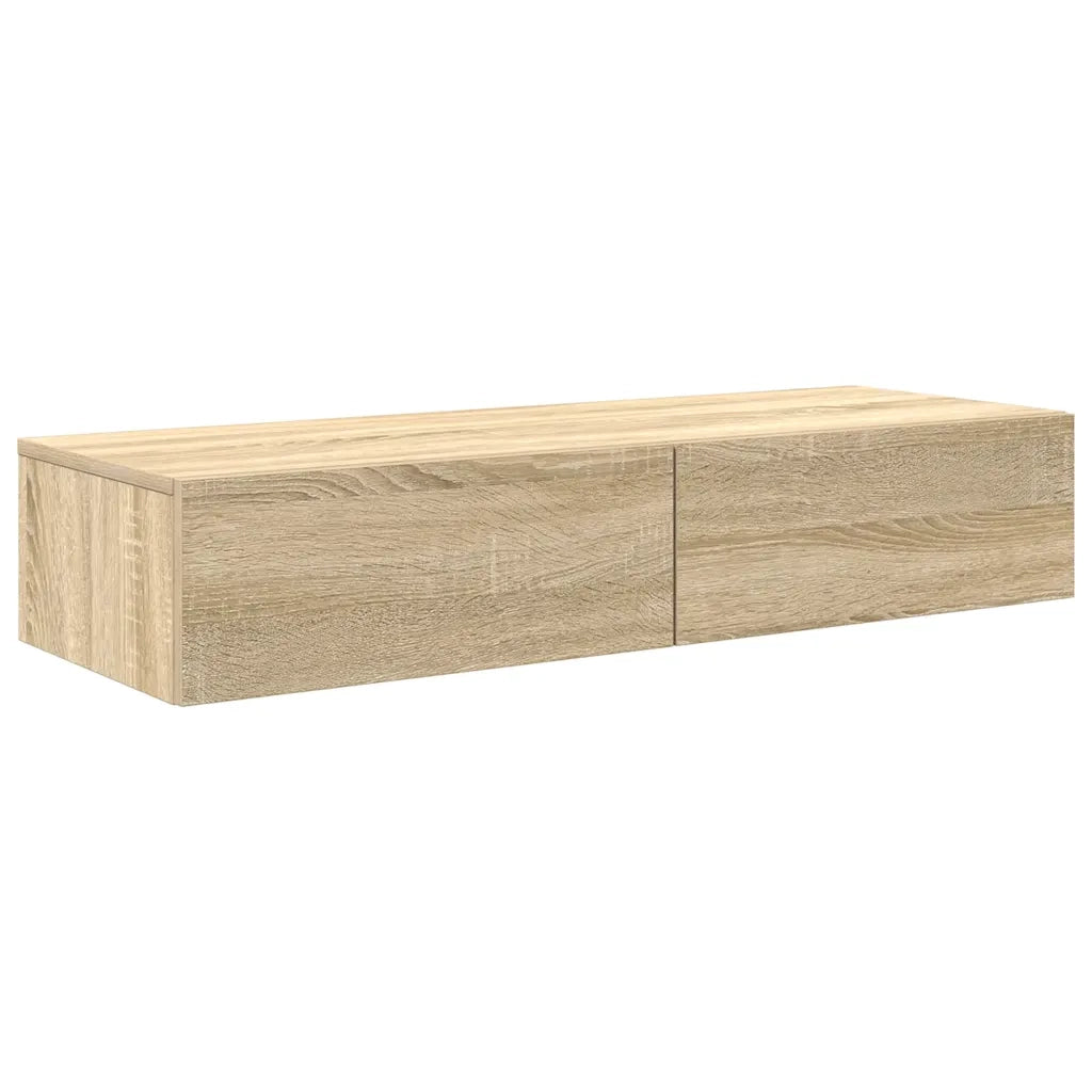 Scaffale a Parete con Cassetti Sonoma 100x36x19cm in Truciolato