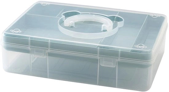 Penne trasparenti doppie a grande capacità - Contenitore per penne stile in plastica per scrivania, progettato a doppia altezza per la conservazione, colore blu