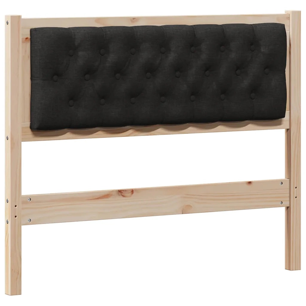 Testiera Altro-Testiera con Cuscini Marrone e nero 100 cm Legno di pino massello
