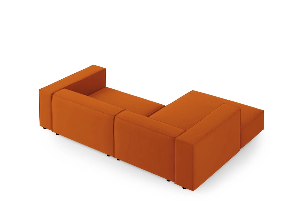 Cosmopolitan Design - Divano angolare sinistro "Arendal" 3 posti in velluto terracotta 