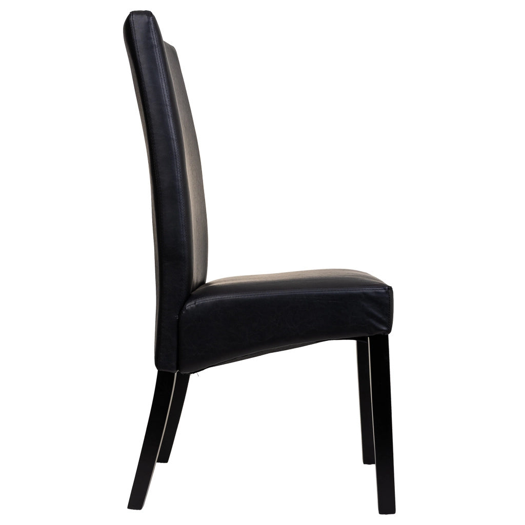 Sedia in legno imbottita nera 49x48x42/102h