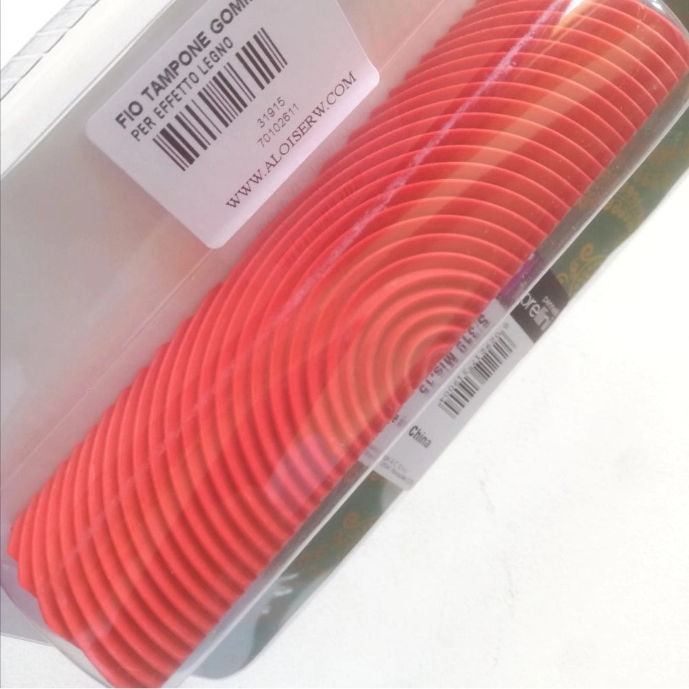 Fiorellini tampone in gomma da 15cm - 6 per effetto legno