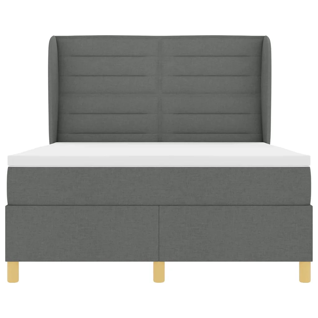 Letto a molle con materasso Grigio scuro 200 x 160 cm Tessuto 3340698