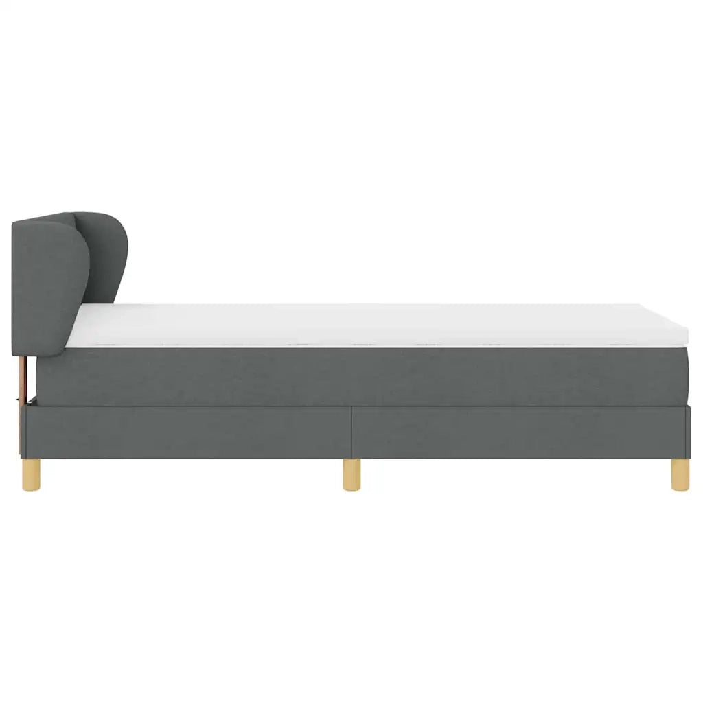 Letto a molle con materasso Grigio scuro 100 x 200 cm Tessuto 3340200