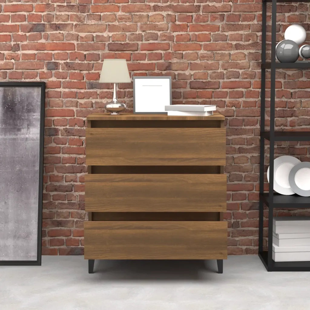 Credenza Rovere Marrone 60x35x69 cm in Legno Multistrato 815809