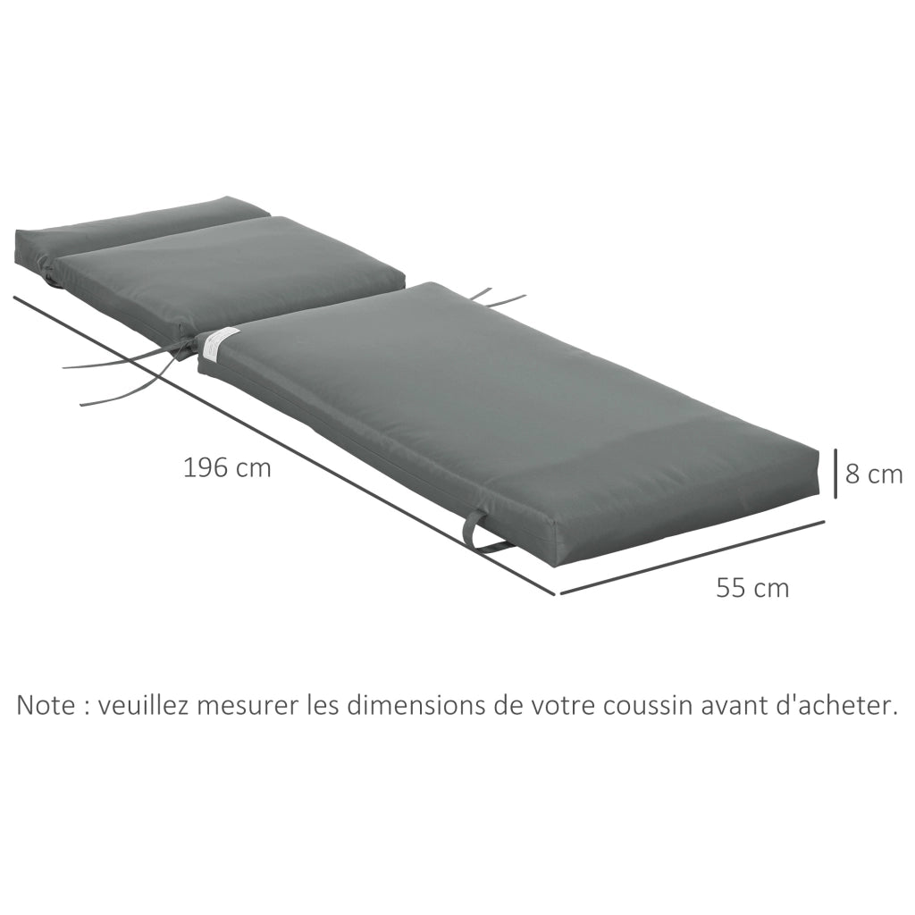 Cuscini per Chaise Longue ¨C zephmum ¨C Grigio scuro 196x55 cm