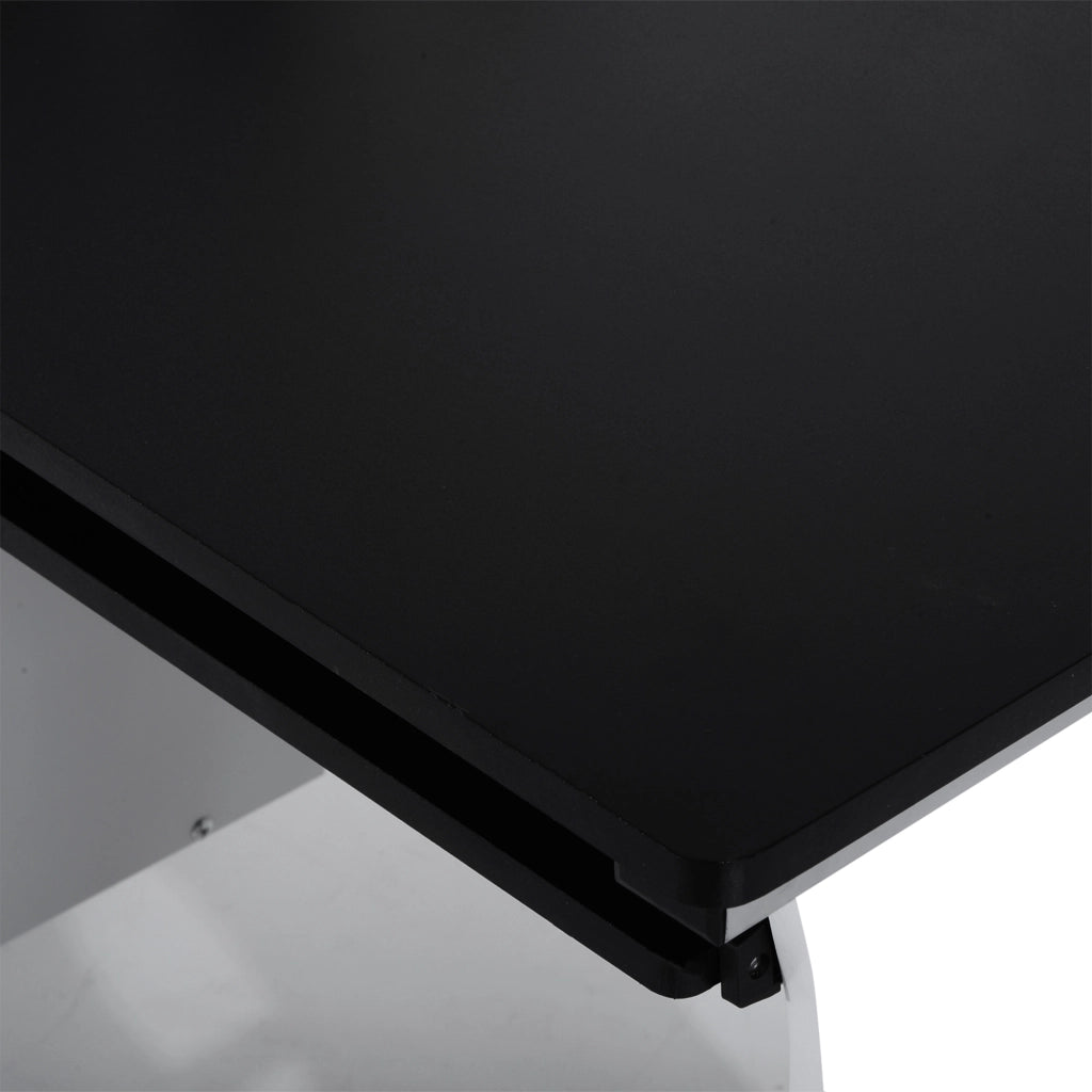 Scrivania per Computer con Ripiano, Cassetto e Armadietto ¨C zephmum ¨C 100x52x75 cm Bianca e Nera