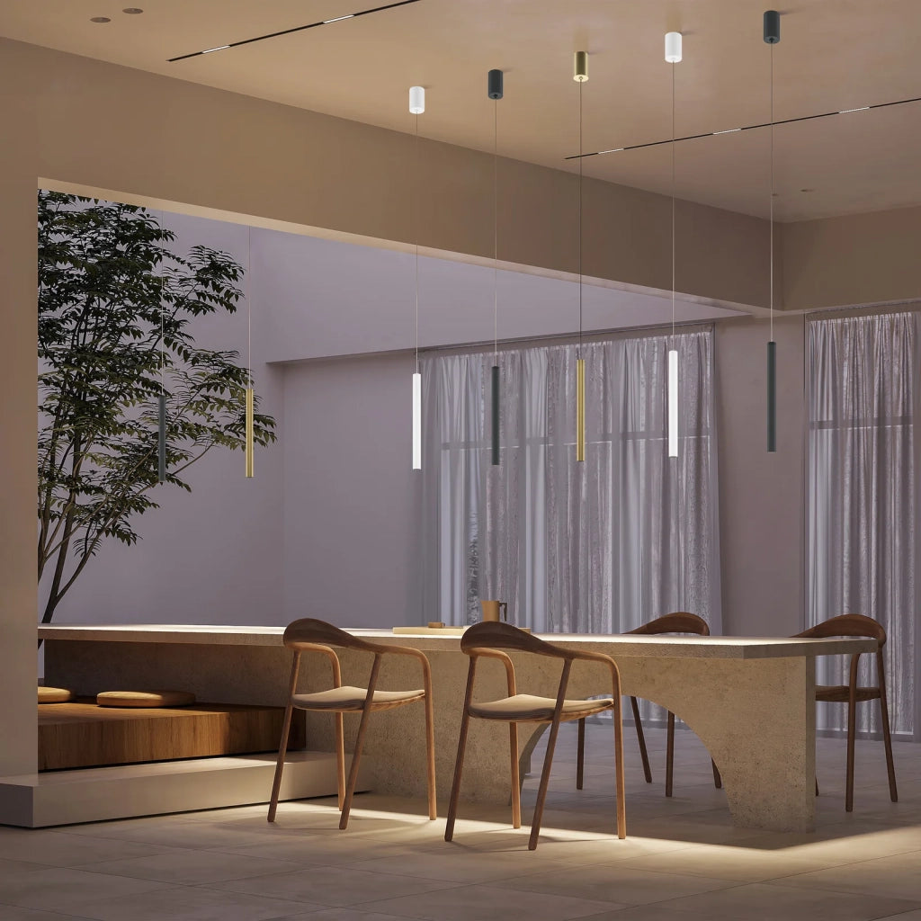 Maytoni Lampadario moderno Pro Base 1 luce LED integrato nero metallo