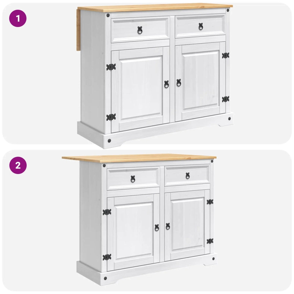 Set isola da cucina Corona 3 pcs Bianco e Cera di Miele