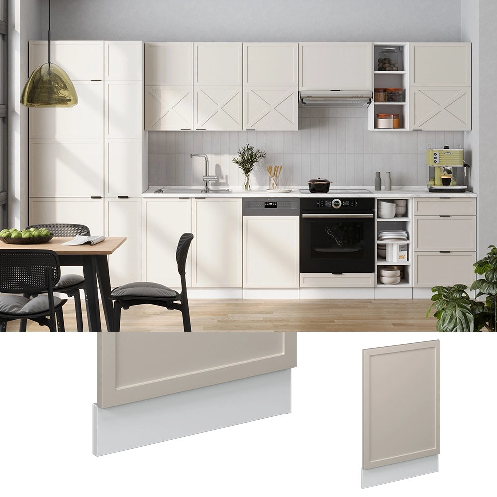 Pannello frontale Fame-Line GrigioBeige/Bianco 45 cm, PL Marmo Vicco