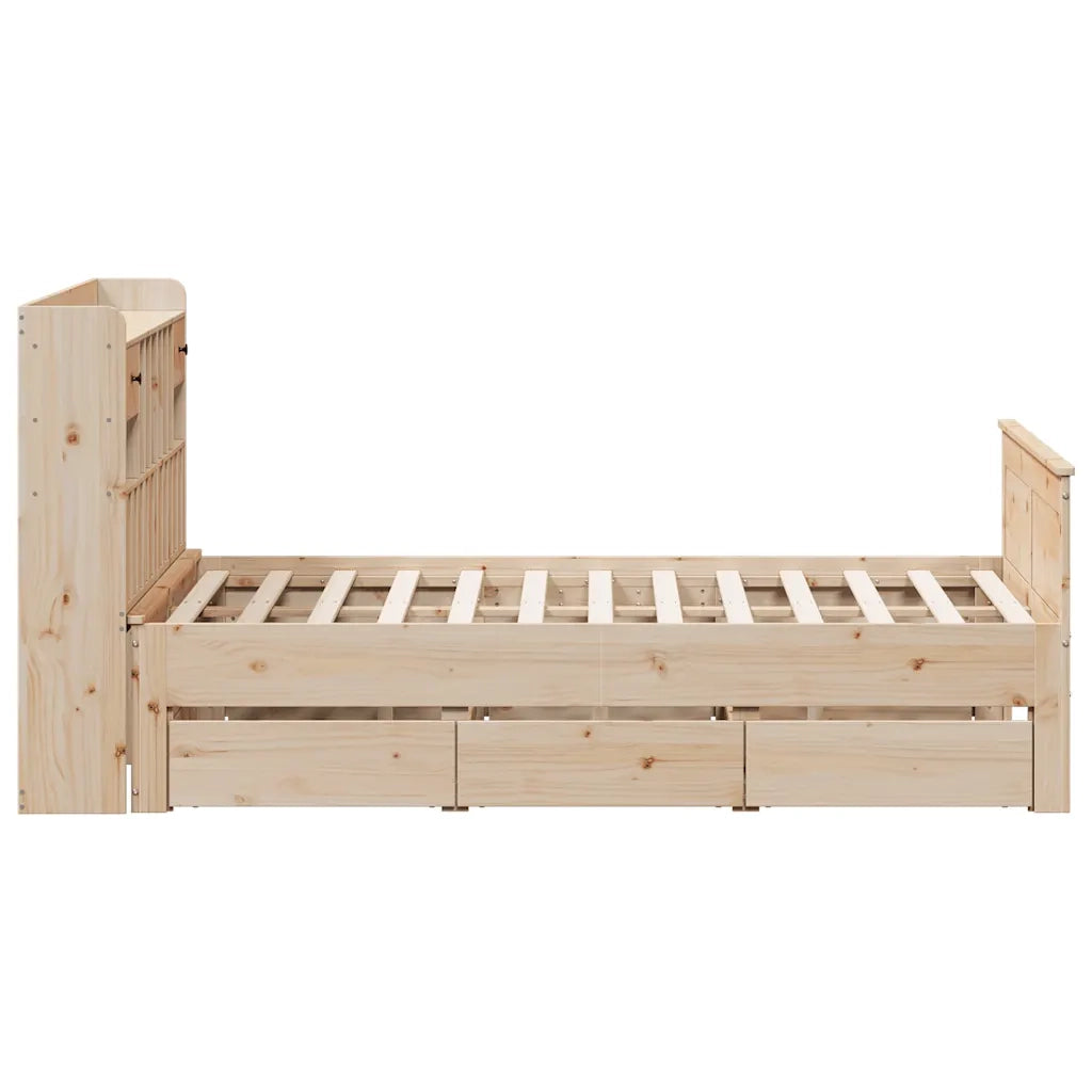 Letto Libreria senza Materasso 140x190 cm in Legno di Pino 3308933
