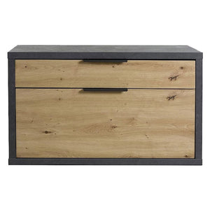 panca monocassetto 1 ribalta linea 'segno' cm. 35 x 85 x h.52 - rovere/grigio cod:ferx.7950280nlm