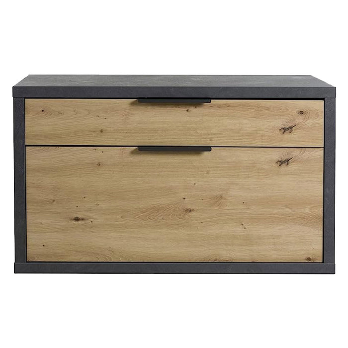 panca monocassetto 1 ribalta linea 'segno' cm. 35 x 85 x h.52 - rovere/grigio cod:ferx.7950280nlm