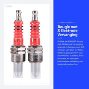 Bougie con 3 Elettrodi di Ricambio - Per GY6 50cc 70cc 90cc 110cc 125cc - Prestazioni affidabili - Adatto per Motocicletta Scooter