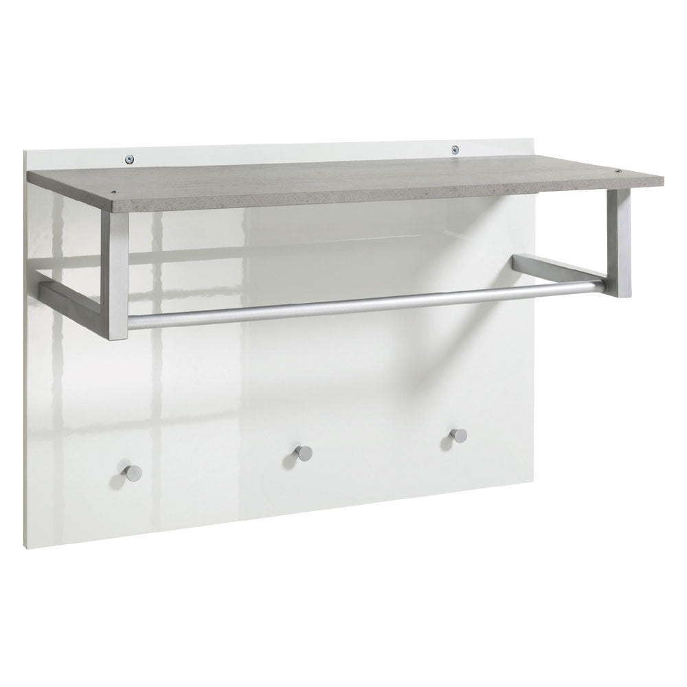 pensile ingresso appendiabiti linea 'galaverna' cm. 36 x 90 x h.60 - cemento/bianco cod:ferx.7950298nlm