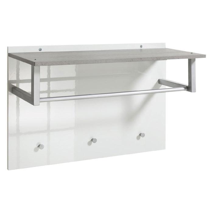 pensile ingresso appendiabiti linea 'galaverna' cm. 36 x 90 x h.60 - cemento/bianco cod:ferx.7950298nlm