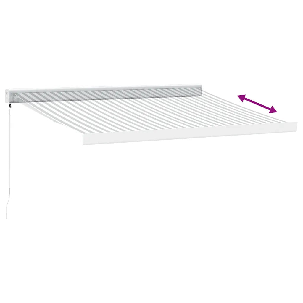 Tenda Retrattile Antracite e Bianca 3,5x2,5m Tessuto/Alluminio