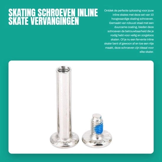 Set di Viti per Pattini da Rollaggio 31 mm - Pacchetto da 10 Pezzi - Sostituzione Pattini da In linea - Costruzione in Acciaio - Duraturo - Facile da Installare - Bucoli per Ruote