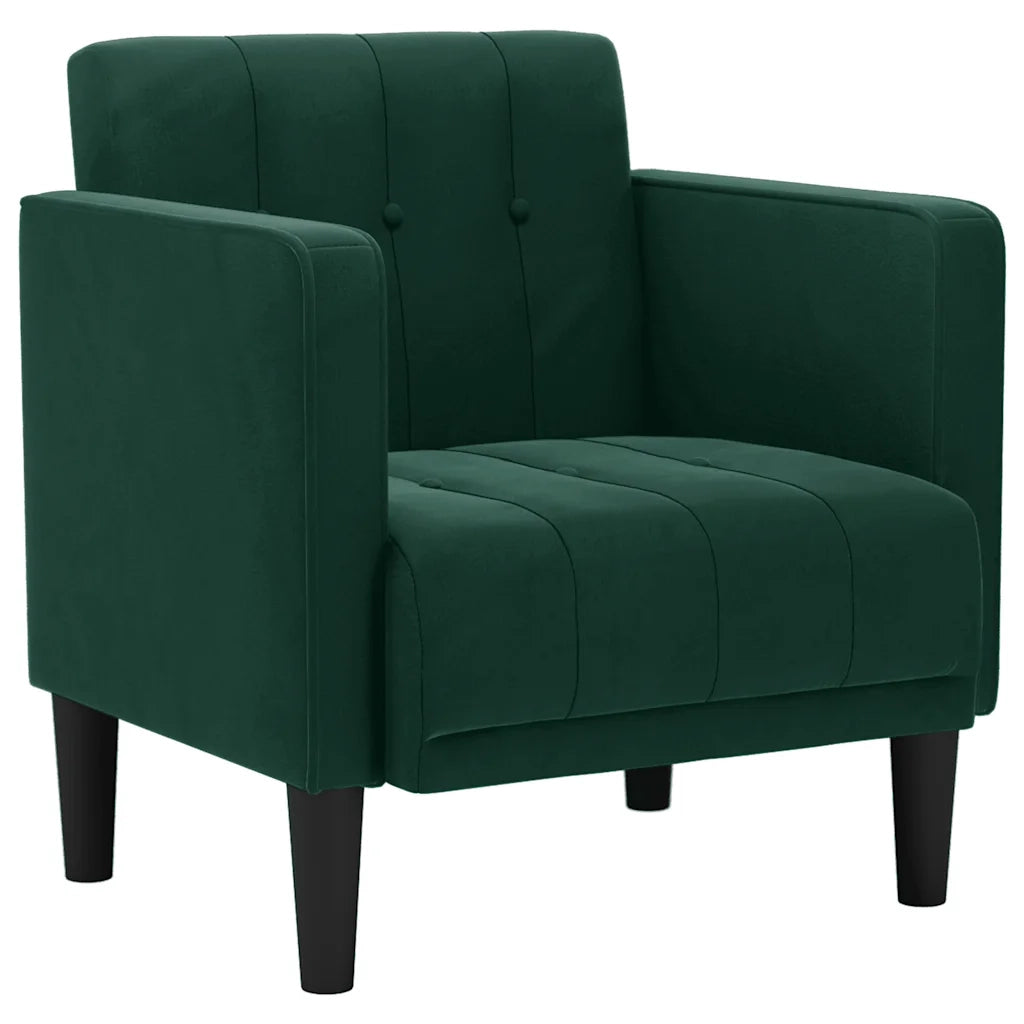 Divano Sedia con Braccioli Verde Scuro 53 cm in Velluto 4100555