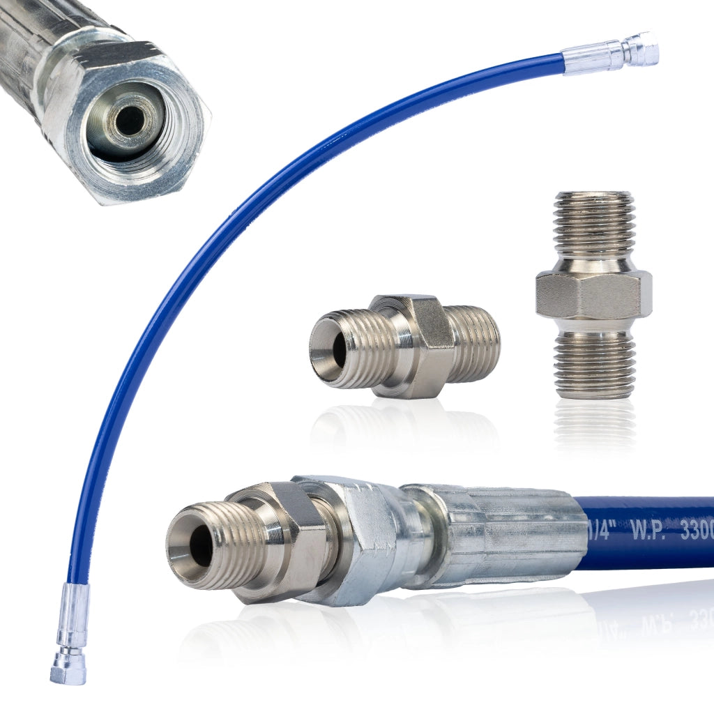 Tubo Alta Pressione 50cm con Adattatore 1/4" – Uretano Super Duro, Flessibile, Resistente al Gelo | Pressione 270 Bar
