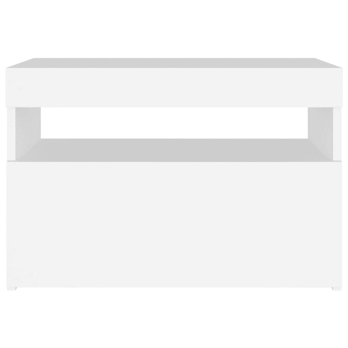 Comodini con Luci LED Bianco 60x35x40 cm in Legno Multistrato 3082775