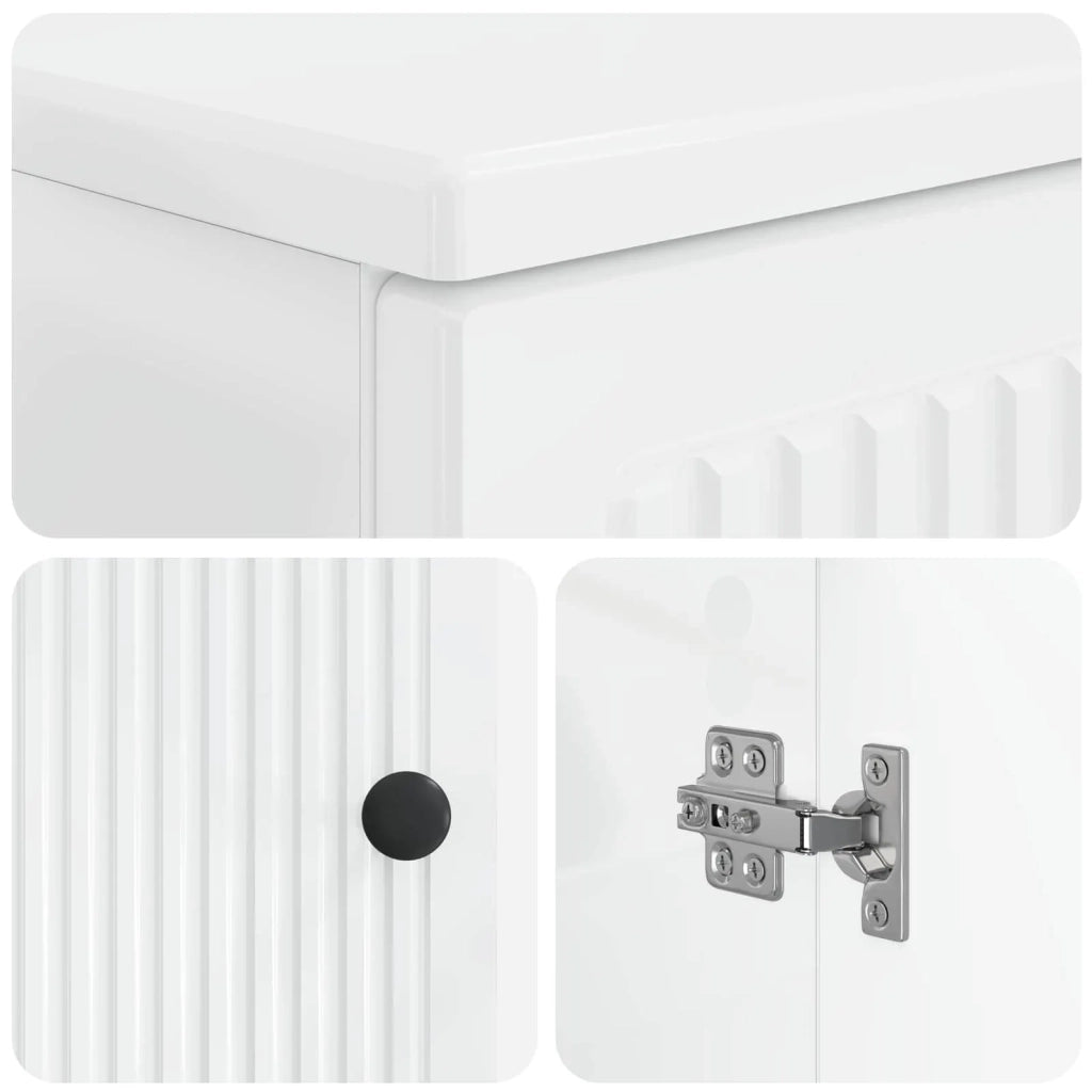Set di Armadi da Bagno da 2 Pezzi EDE Bianco Lucido 3417580