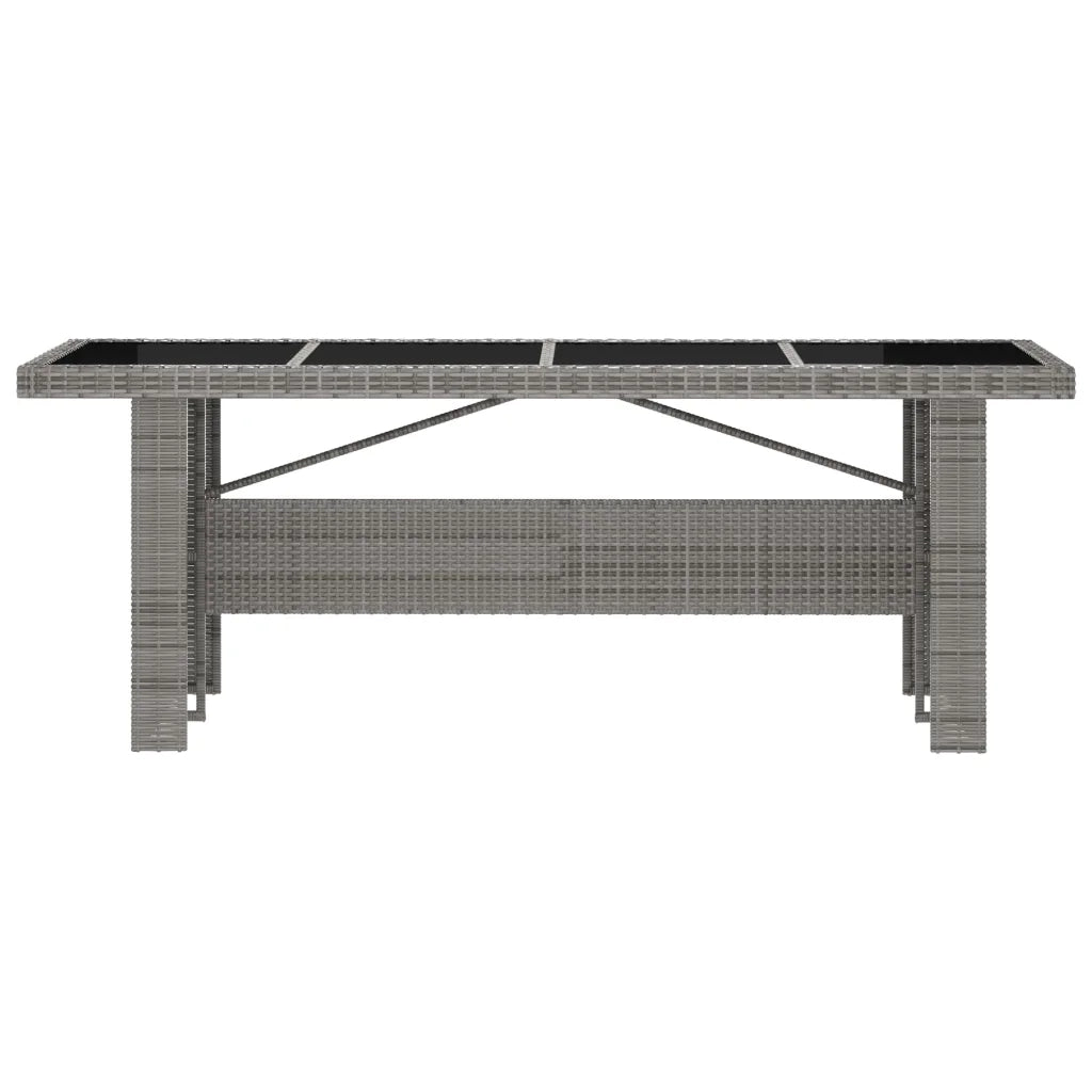 Set da Pranzo da Giardino 11 pz con Cuscini Polyrattan Grigio cod mxl 43045
