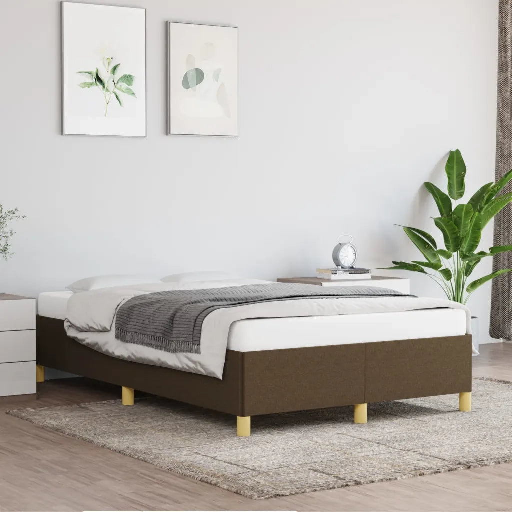 Giroletto senza Materasso-Struttura Letto Marrone Scuro 120x200 cm Tessuto