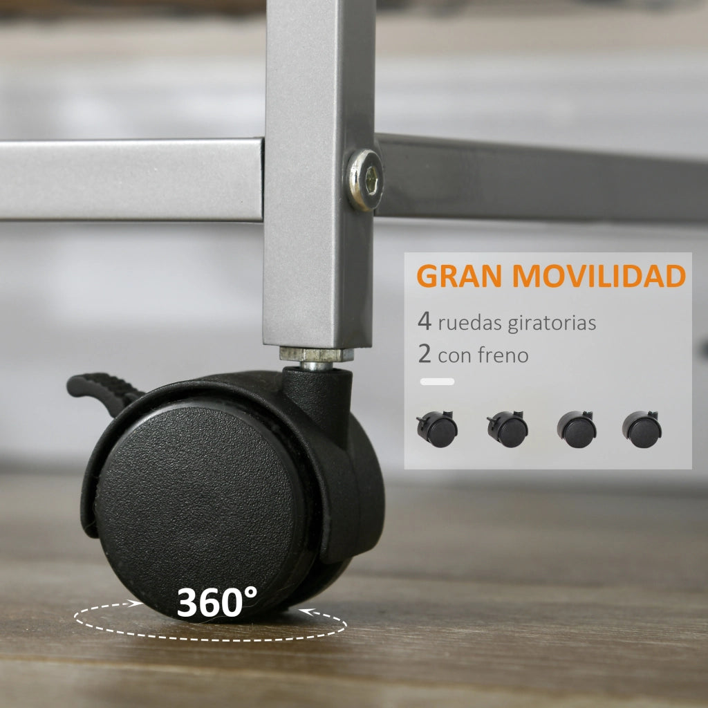 Carrello da Cucina con Ruote 5 Ripiani ¨C Xylo ¨C Argento 36,5x36,5x89 cm