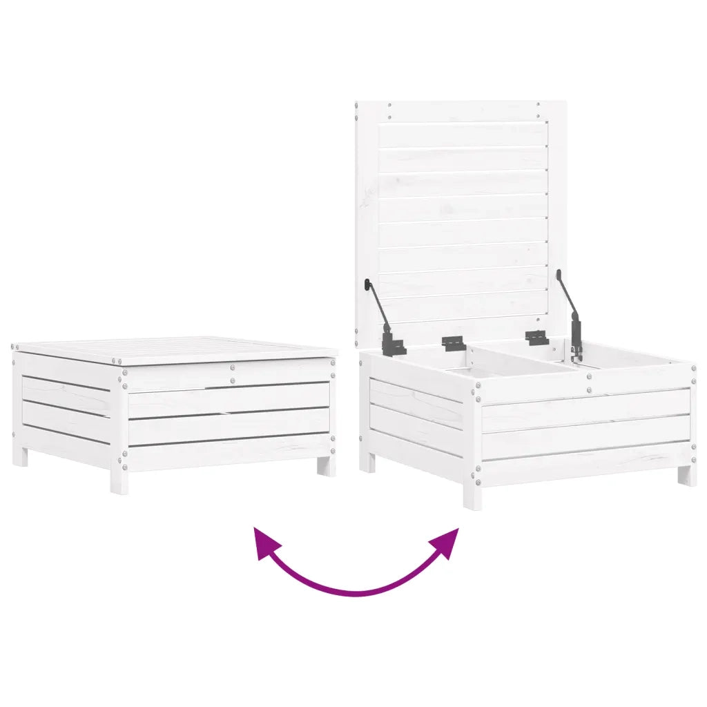Set Divani da Giardino 10 pz Bianco in Legno Massello di Pino 3250653
