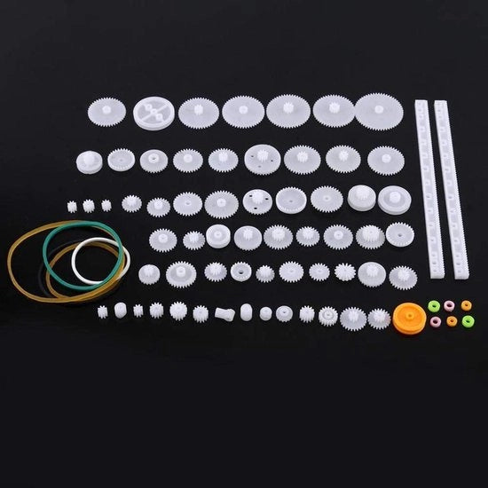 Modello di auto giocattolo per montaggio accessori robot modello set di ingranaggi in plastica (75 tipi) per creatività e fai da te.